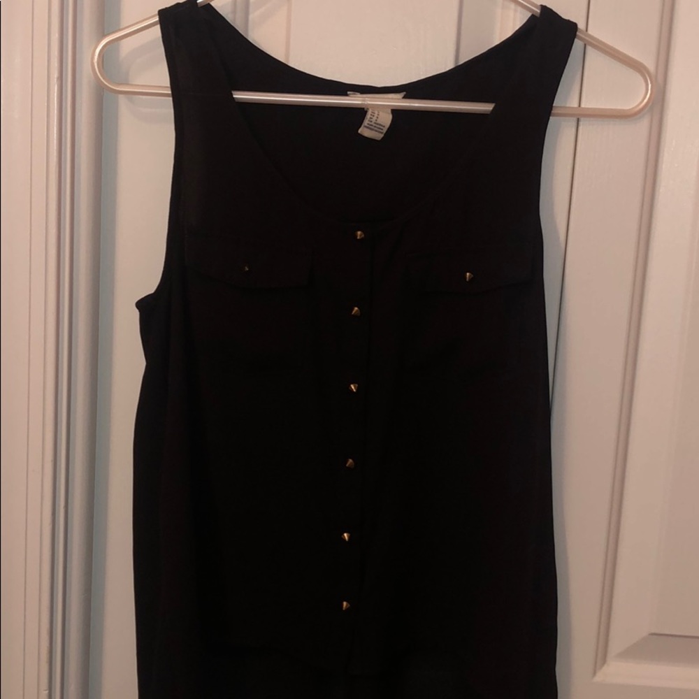 Black blouse with gold embellishment